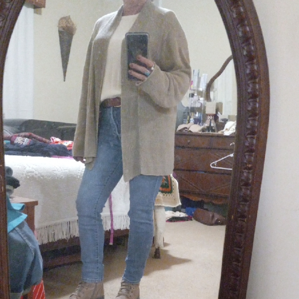 Eileen Fisher 100% Linen Italian Yarn Sweater Cardigan Sz.XL